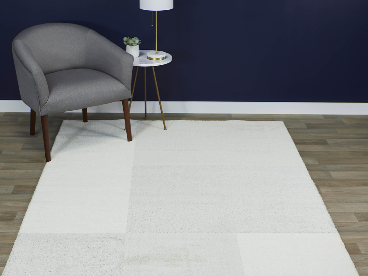 Tapis poil court ASTON motif abstrait gris clair — vue 3