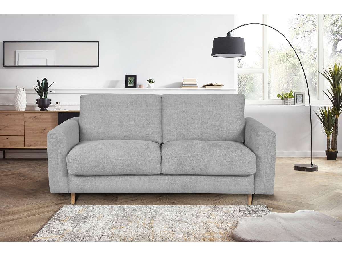 Canapé droit convertible COCOONE gris clair — vue 5