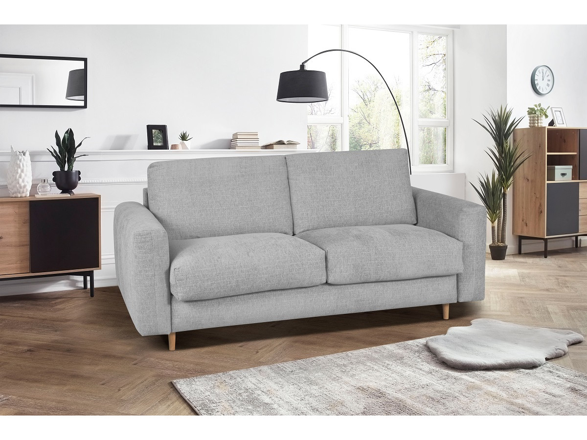 Canapé droit convertible COCOONE gris clair — vue 4