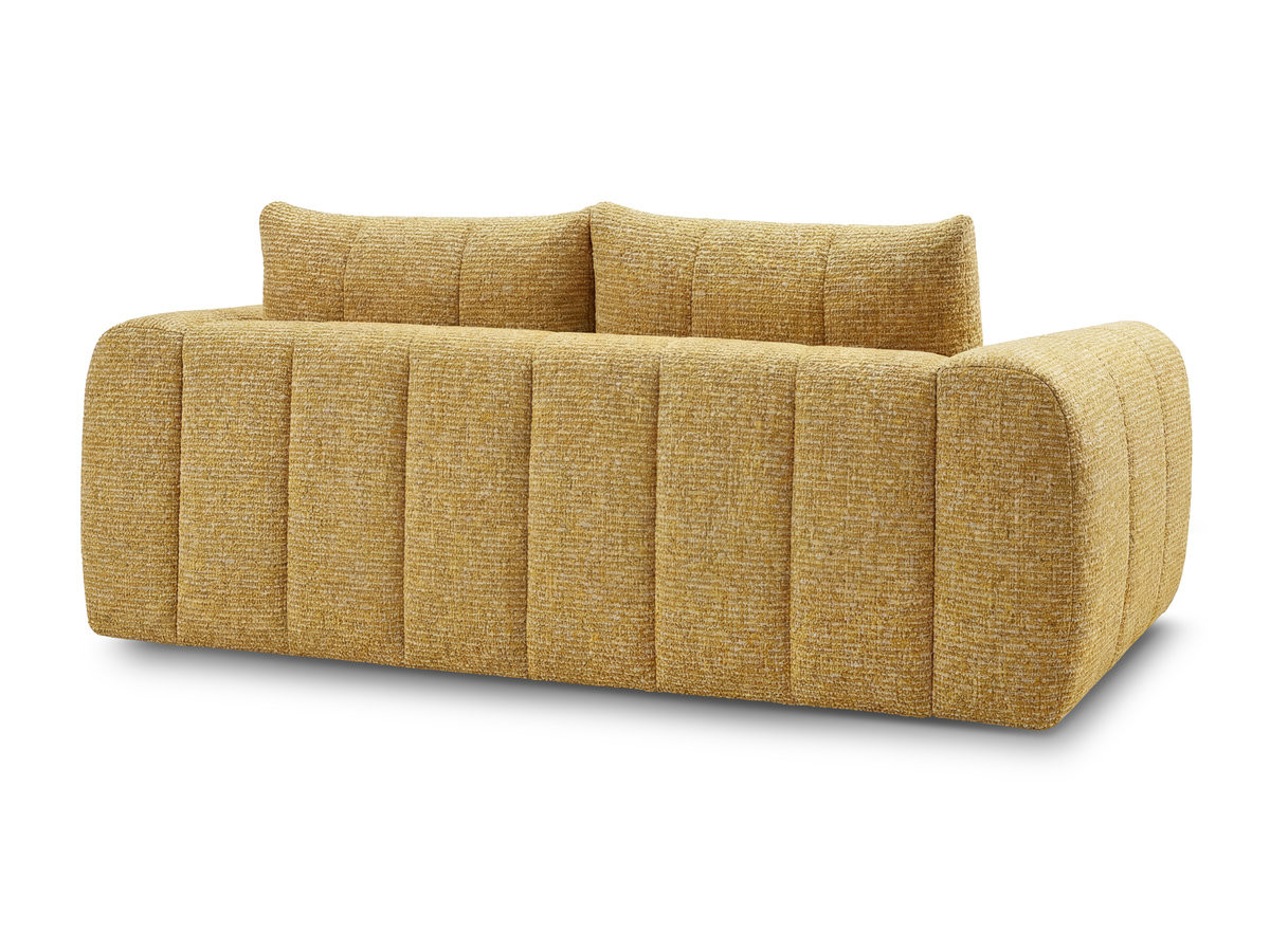 NESTY 3-zits vaste rechte bank in gemêleerde stof