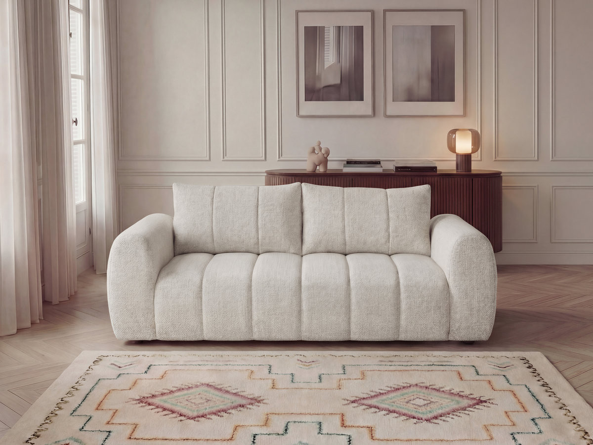 Canapé droit 3 places NESTY chiné beige — vue 4