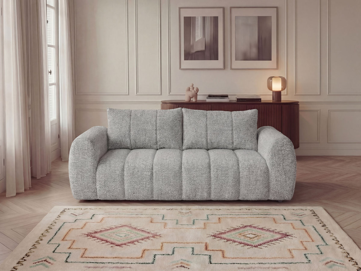 Canapé droit 3 places NESTY chiné gris clair — vue 4