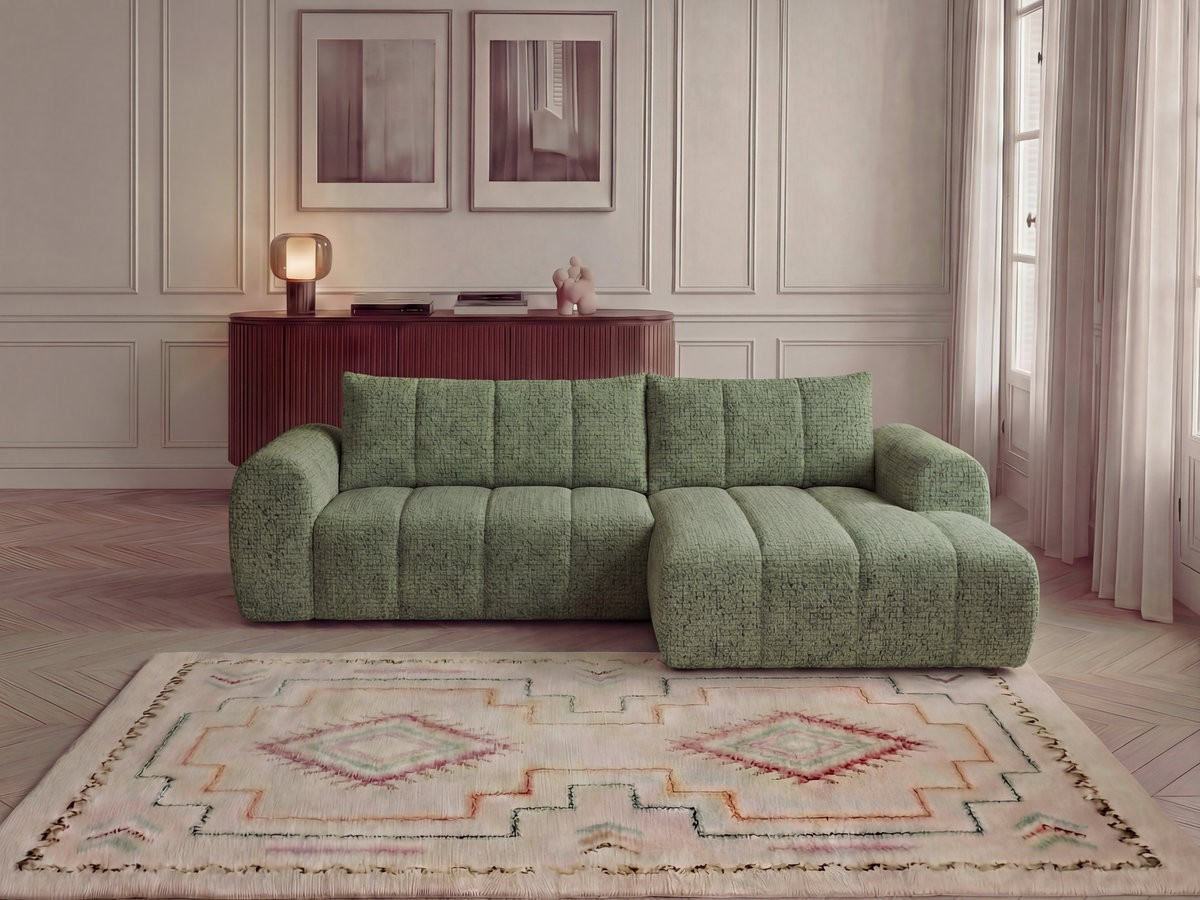 Canapé d'angle NESTY chiné vert clair — vue 4