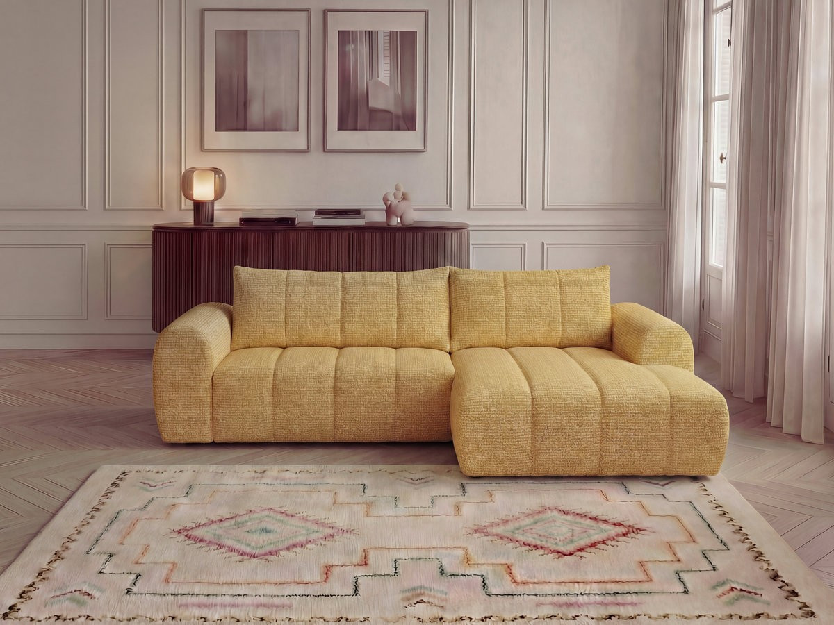 Canapé d'angle NESTY chiné jaune — vue 4