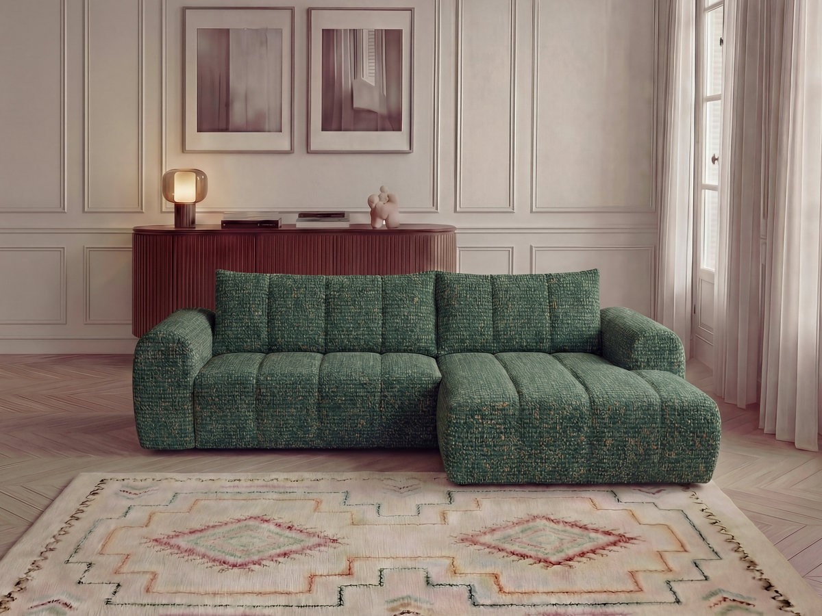 Canapé d'angle NESTY chiné vert foncé — vue 4