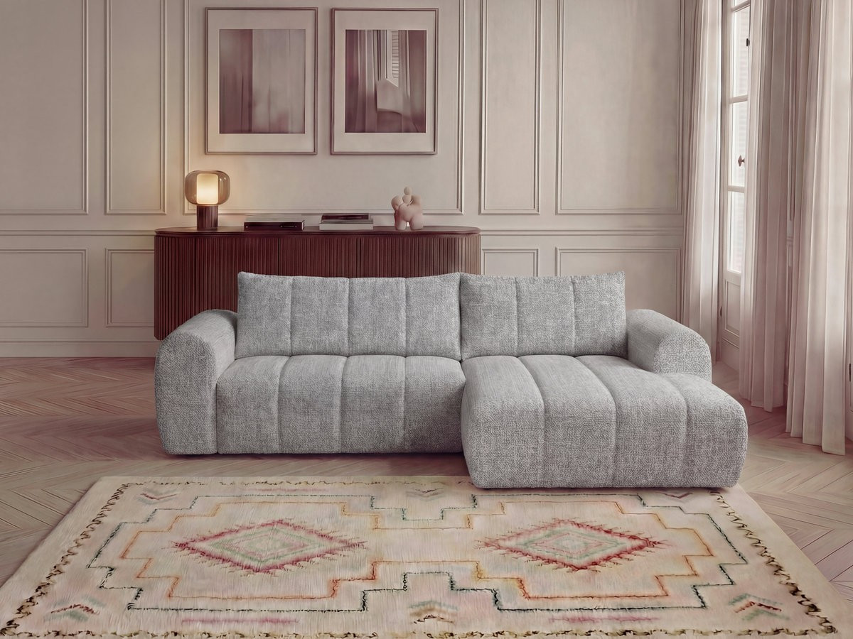 Canapé d'angle NESTY chiné gris clair — vue 4