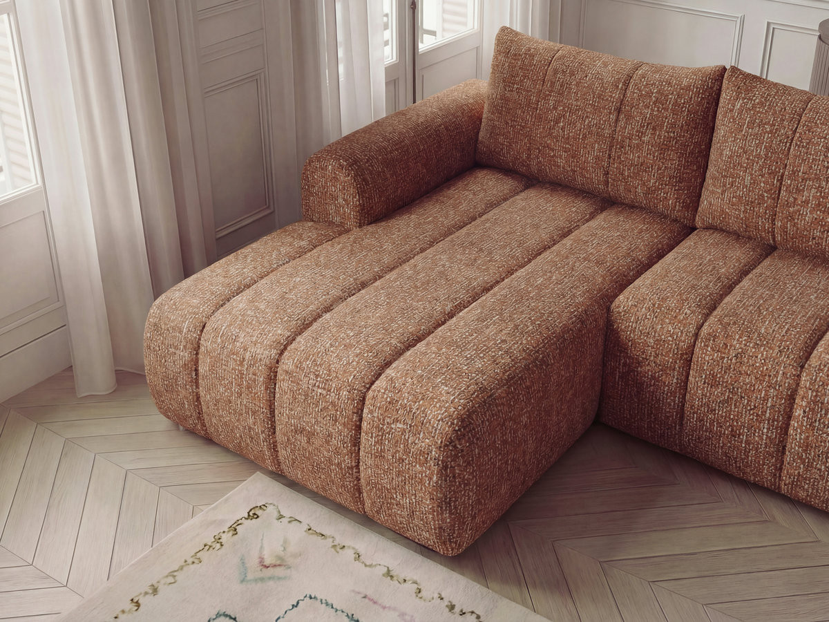 Canapé panoramique fixe NESTY tissu chiné