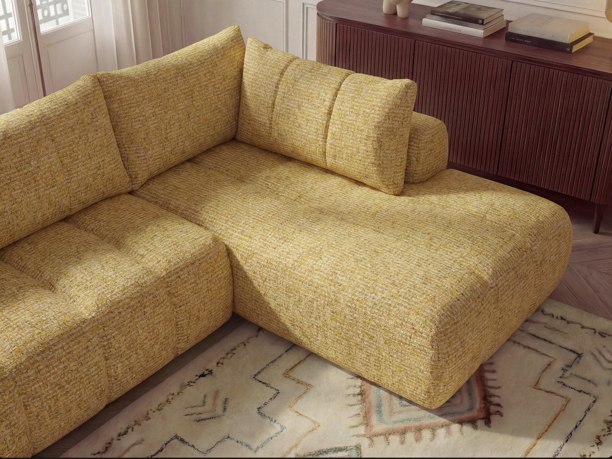 Canapé panoramique fixe NESTY tissu chiné