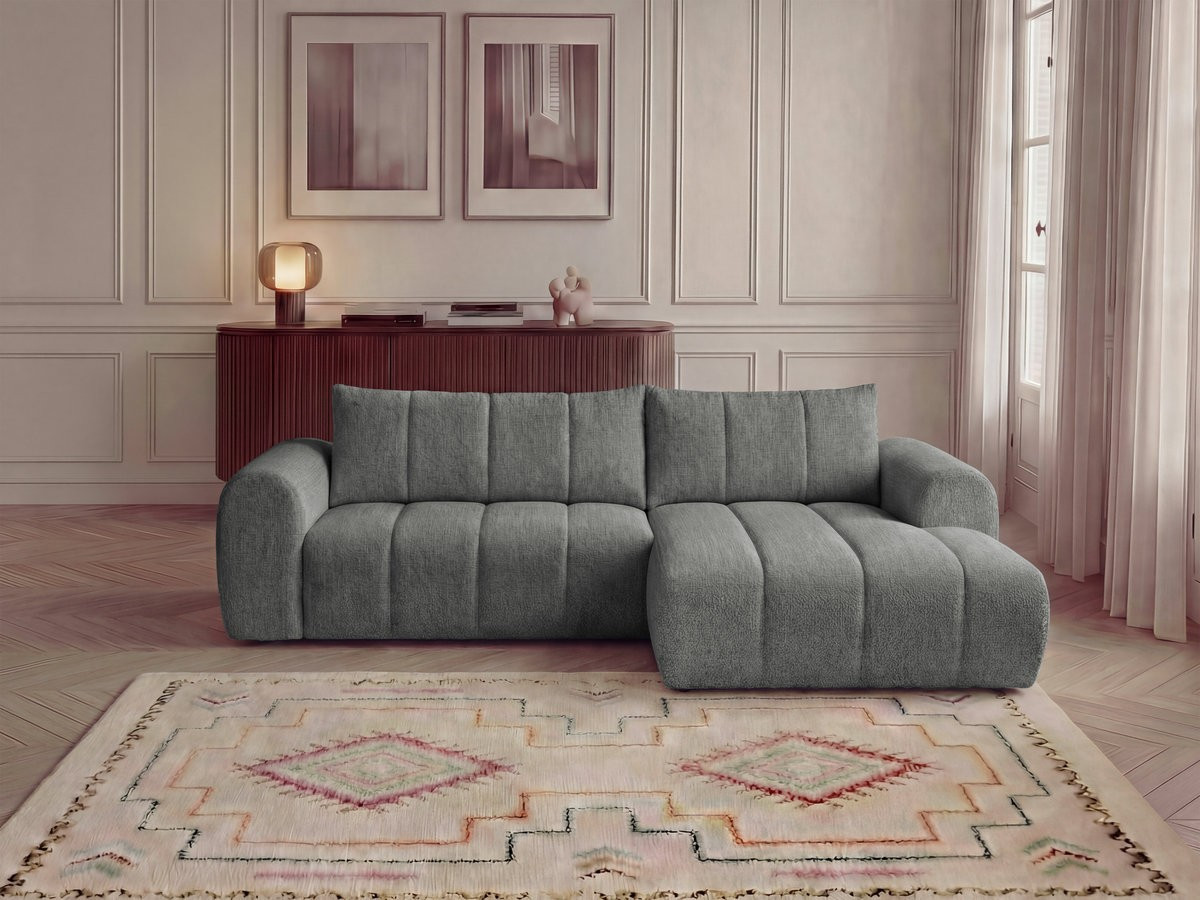 Canapé d'angle L NESTY chiné gris foncé — vue 4