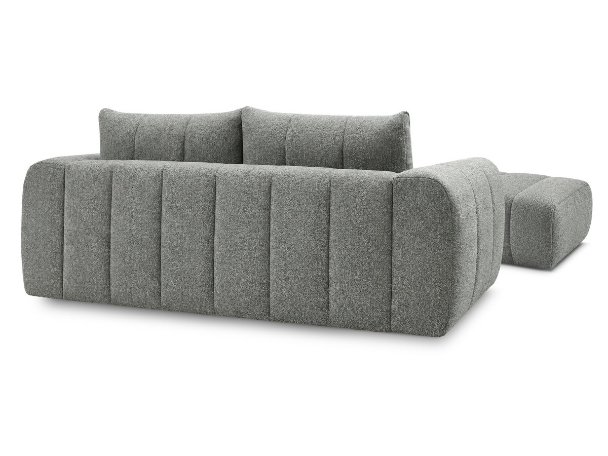 Canapé droit fixe 3 places NESTY tissu chiné avec pouf