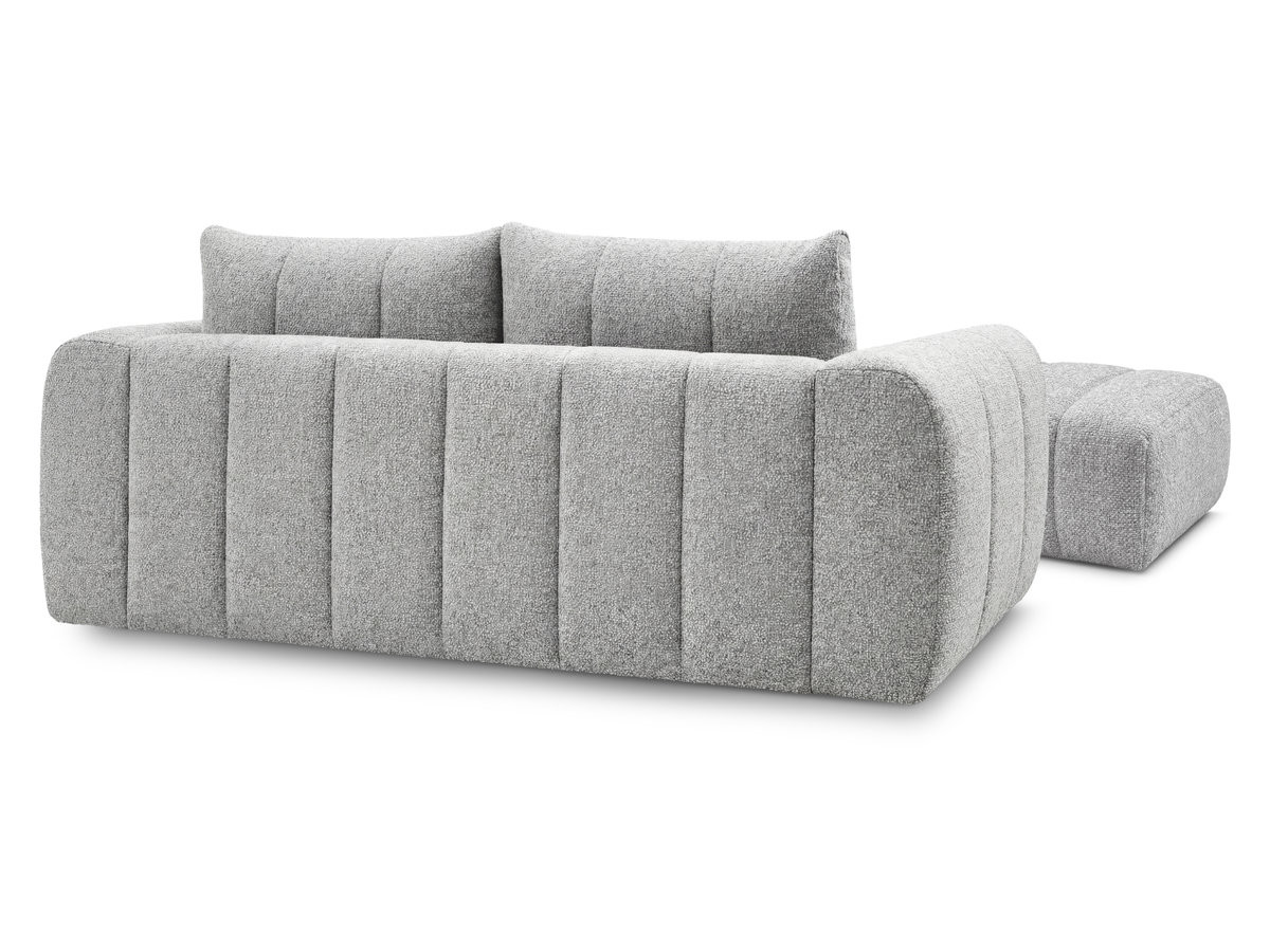 Canapé droit fixe 3 places NESTY tissu chiné avec pouf