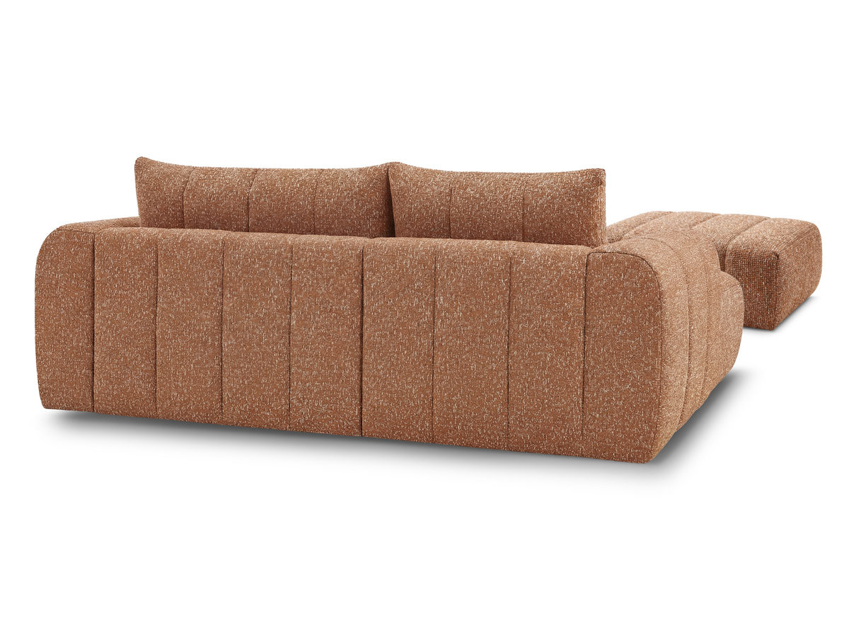 NESTY vaste hoekbank in gemêleerde stof met voetenbank