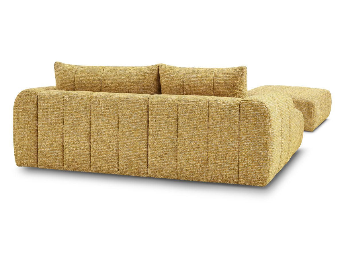 NESTY vaste hoekbank in gemêleerde stof met voetenbank