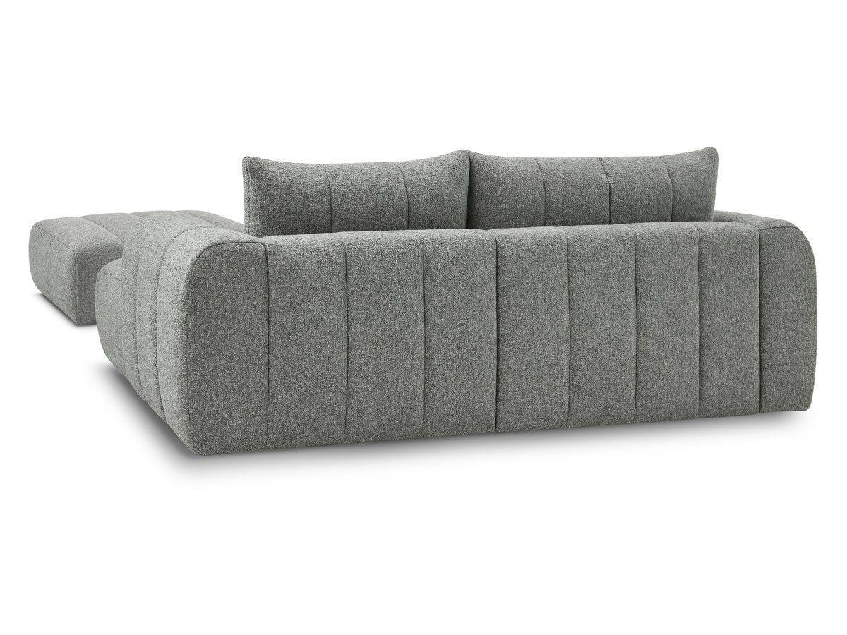 NESTY vaste hoekbank in gemêleerde stof met voetenbank