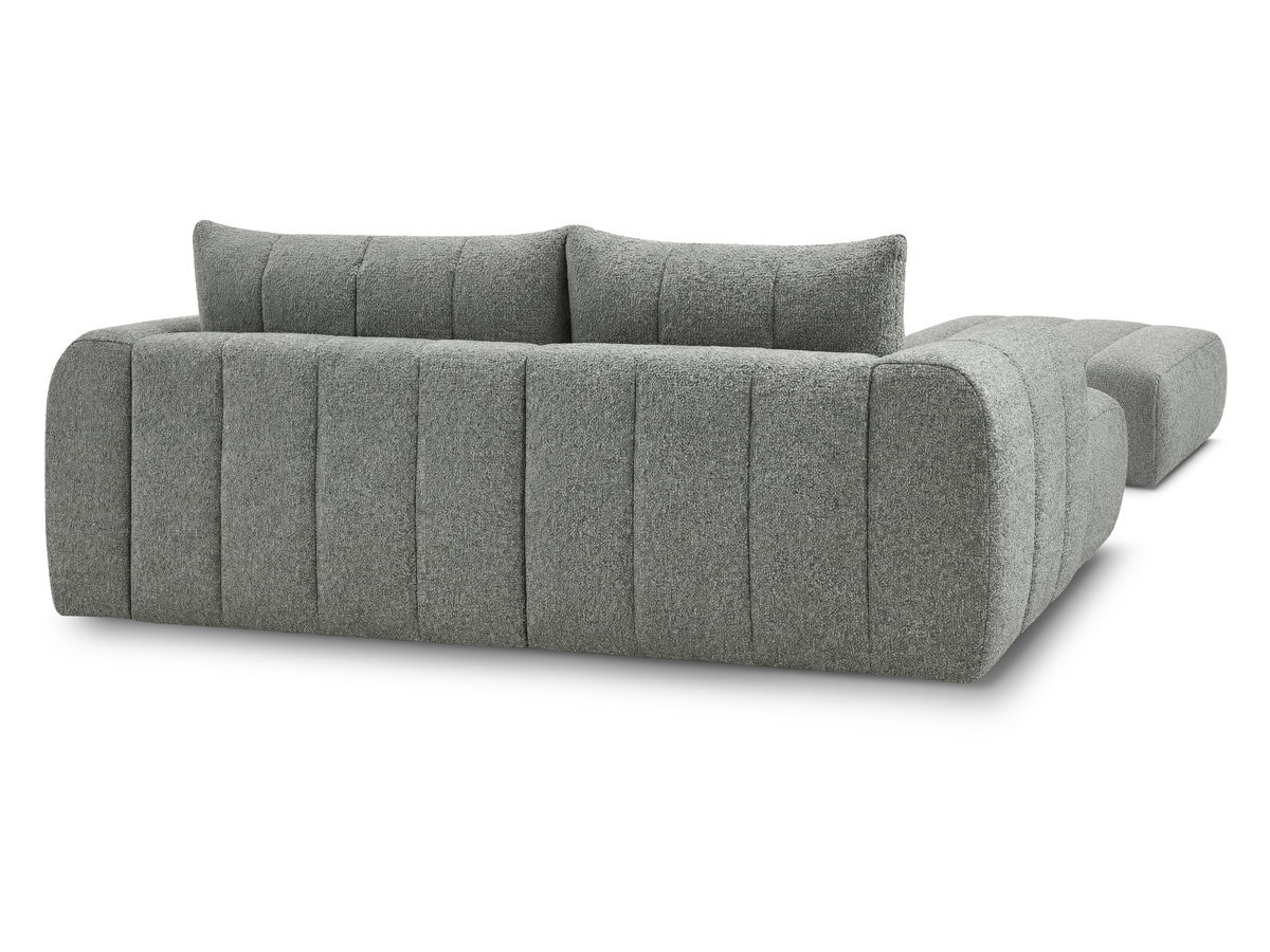 NESTY vaste hoekbank in gemêleerde stof met voetenbank