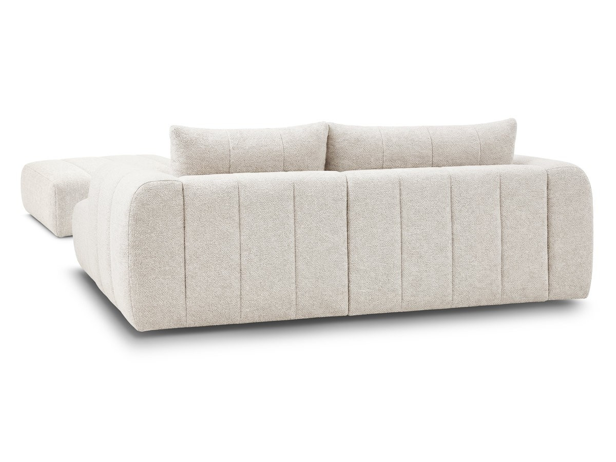 NESTY vaste hoekbank in gemêleerde stof met voetenbank