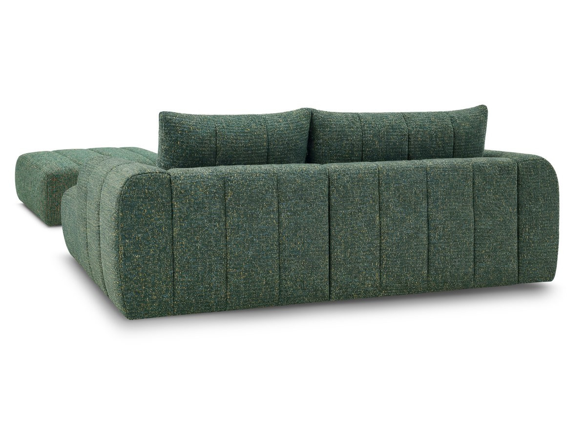 NESTY vaste hoekbank in gemêleerde stof met voetenbank