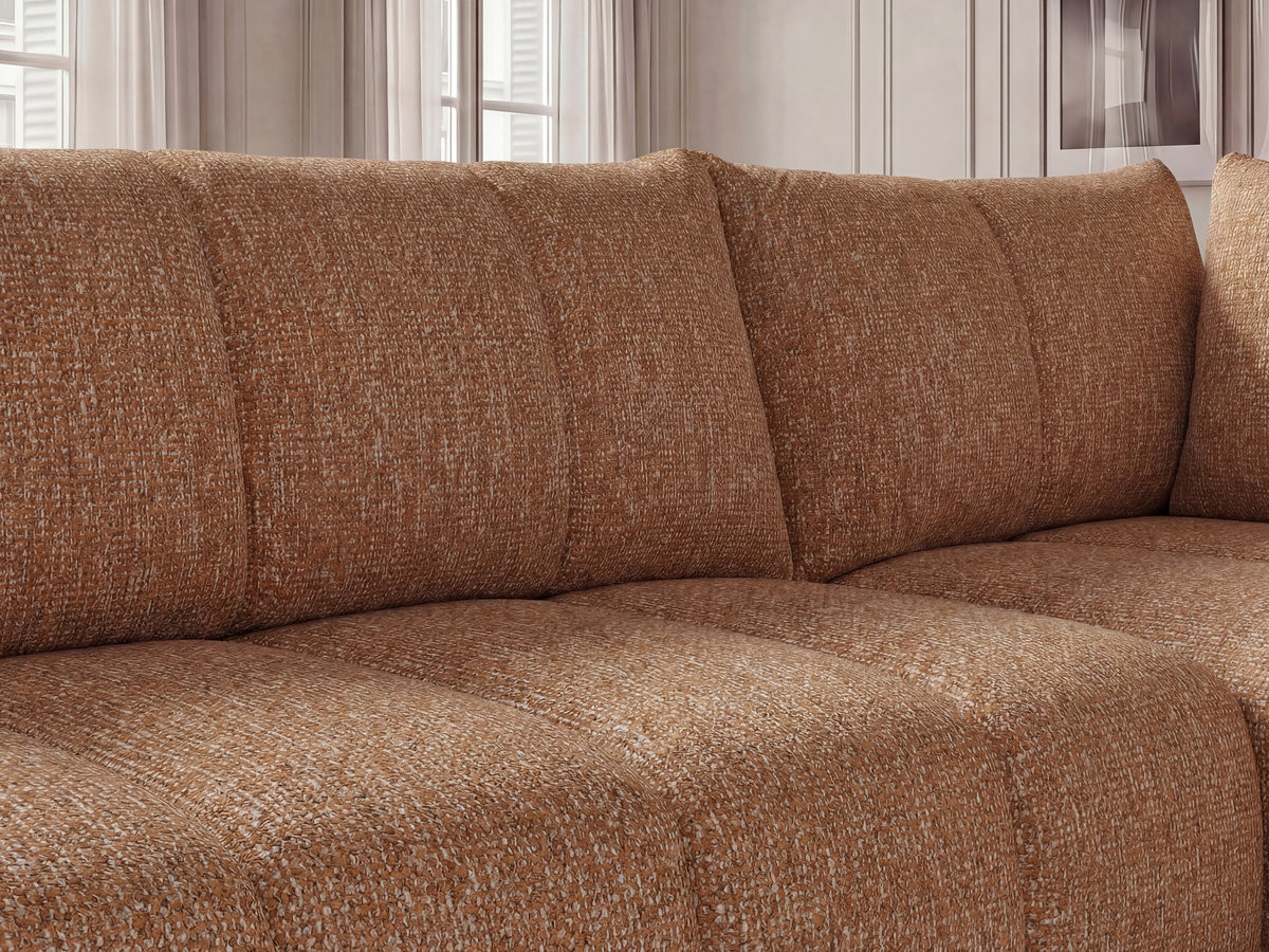 NESTY vaste L-vormige hoekbank in gemêleerde stof