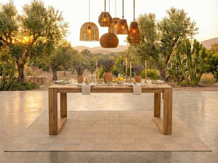 Table de jardin 200 cm LOMBOK bois de teck