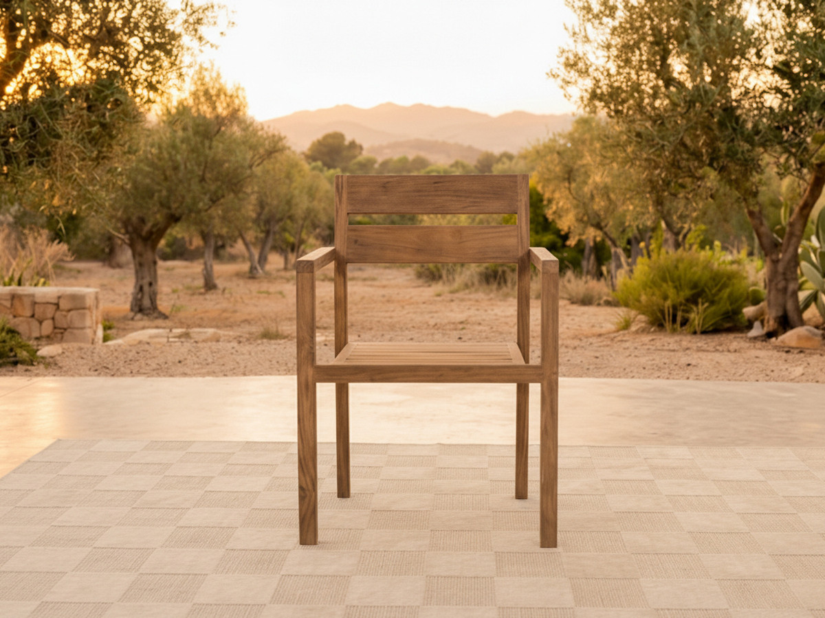 LOMBOK tuinset met tafel van 200 cm + 6 teakhouten stoelen