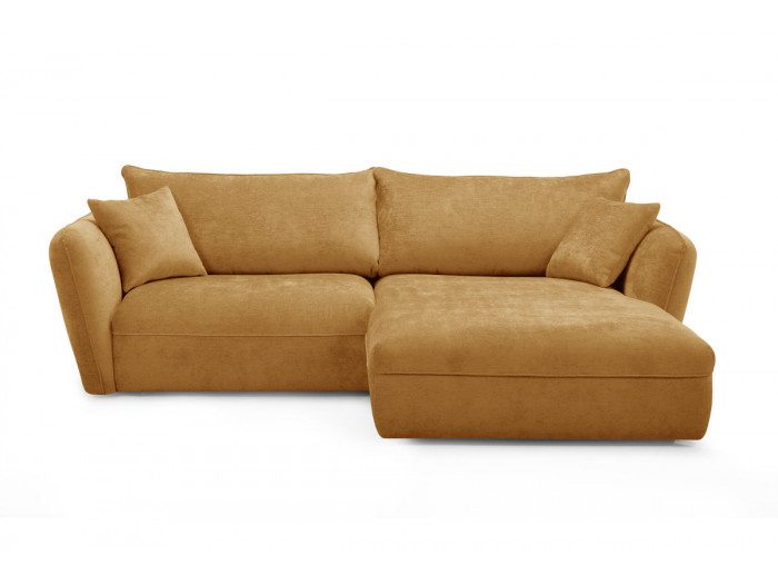 Canapé d'angle fixe LUIGI tissu texturé