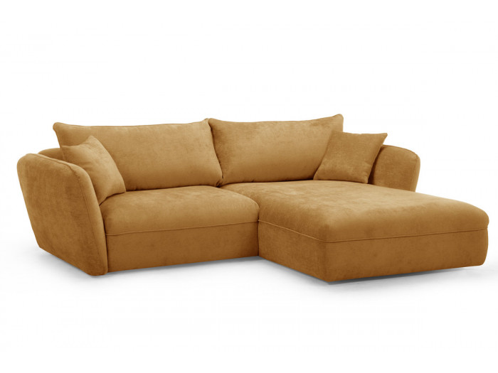 Canapé d'angle fixe LUIGI tissu texturé