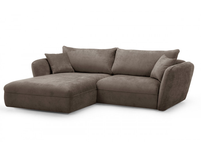Canapé d'angle fixe LUIGI tissu texturé