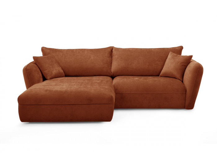 Canapé d'angle fixe LUIGI tissu texturé