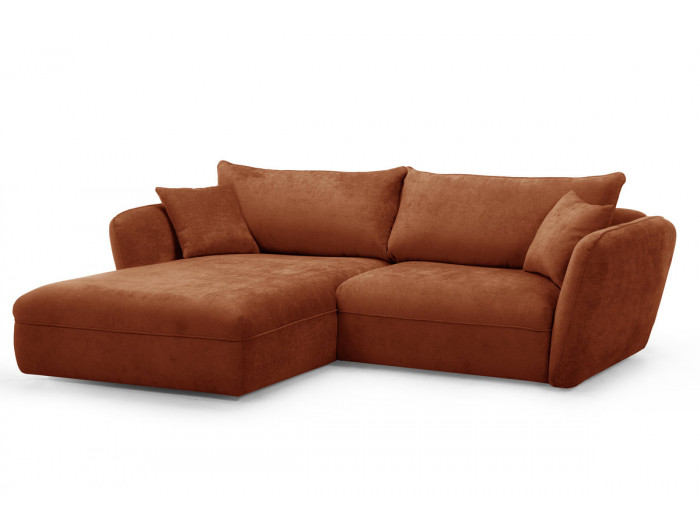 Canapé d'angle fixe LUIGI tissu texturé