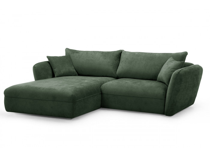 Canapé d'angle fixe LUIGI tissu texturé