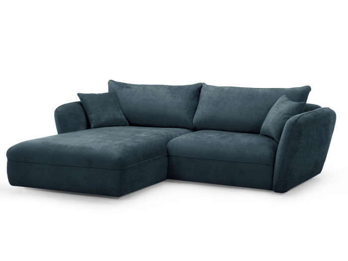 Canapé d'angle fixe LUIGI tissu texturé