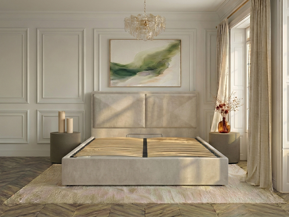 MARA opbergbed in gestructureerde stof