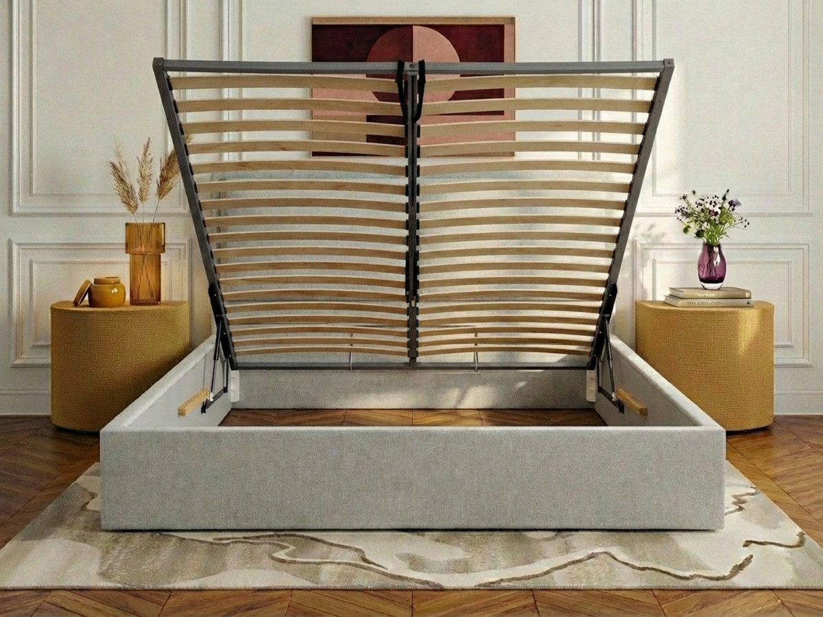 MARA opbergbed in gestructureerde stof