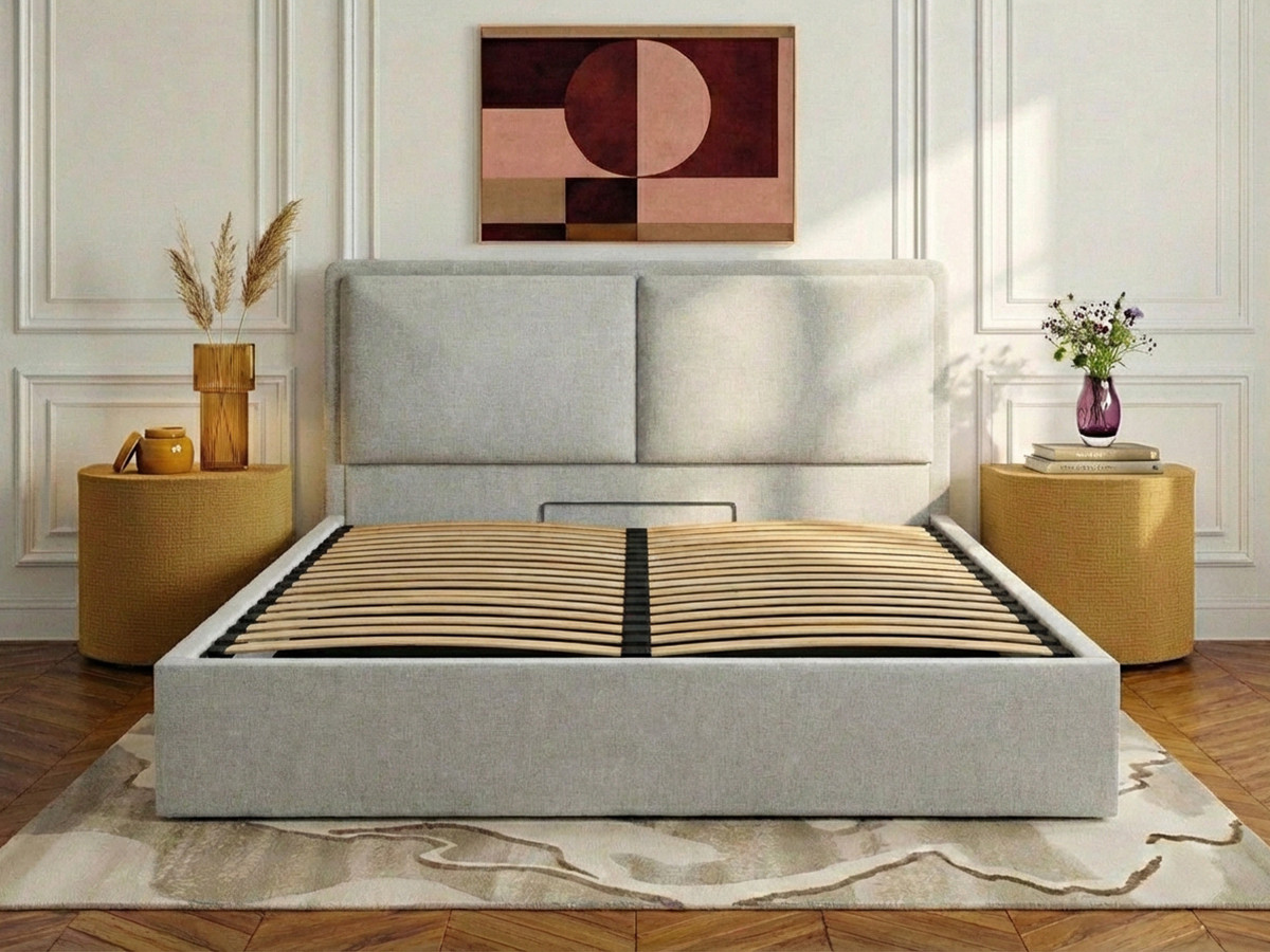 MARA opbergbed in gestructureerde stof