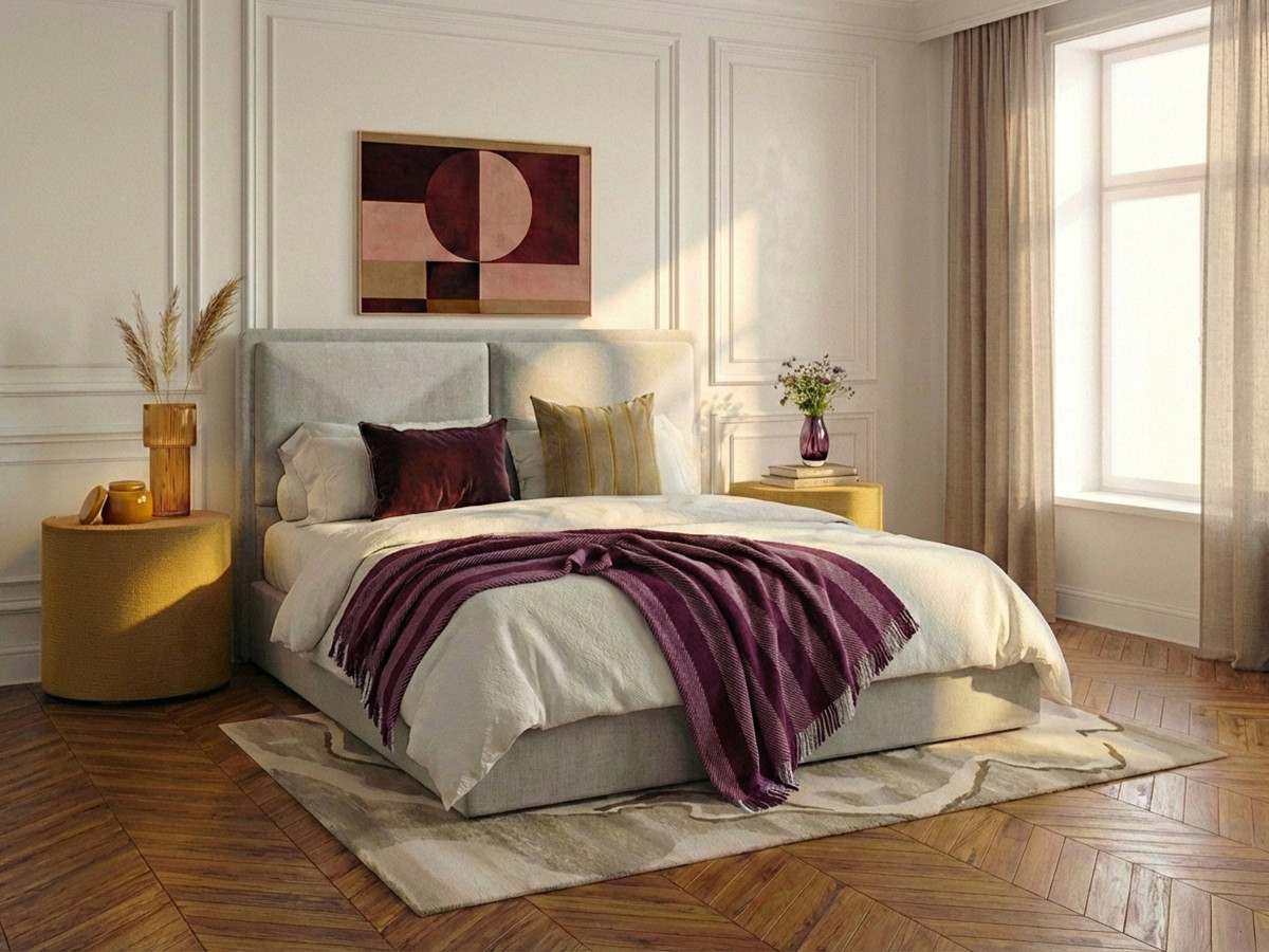 MARA opbergbed in gestructureerde stof