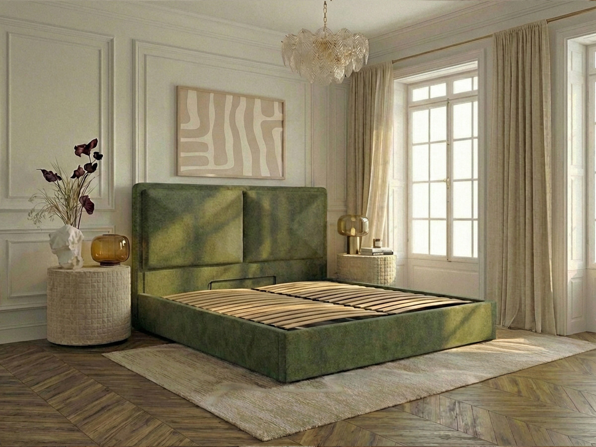 MARA opbergbed in gestructureerde stof