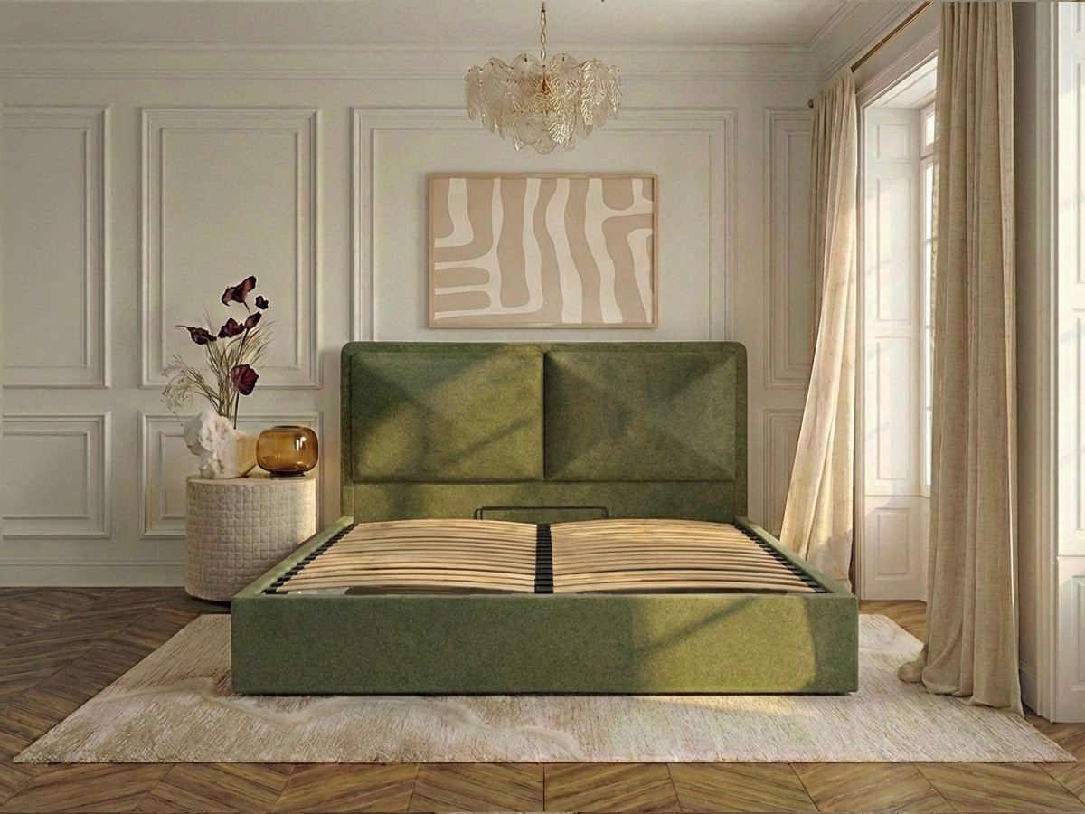 MARA opbergbed in gestructureerde stof