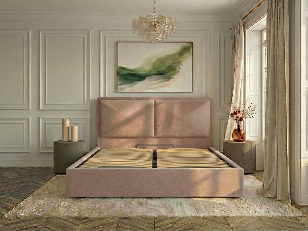 MARA opbergbed in gestructureerde stof