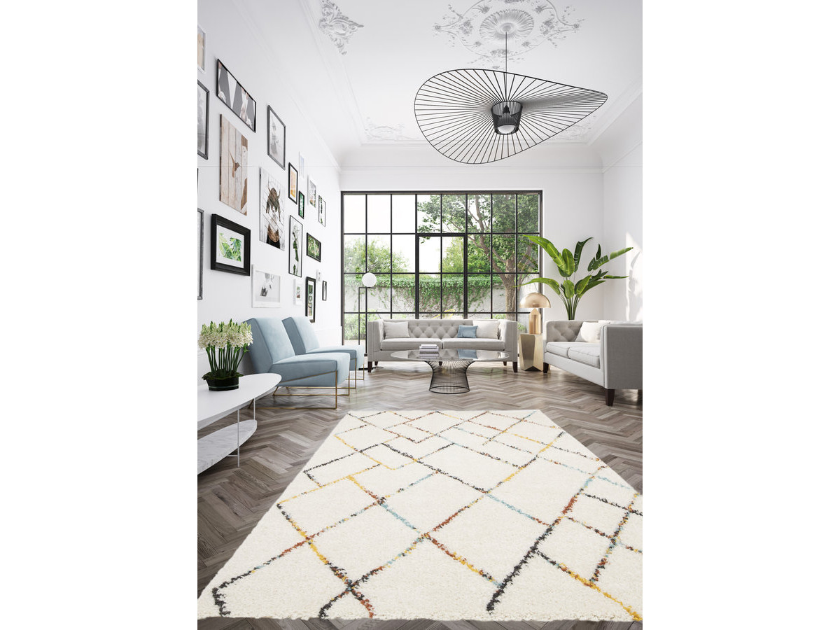 Tapis poils longs SIRA motif graphique