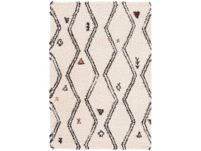 Tapis poils longs NALY motif graphique