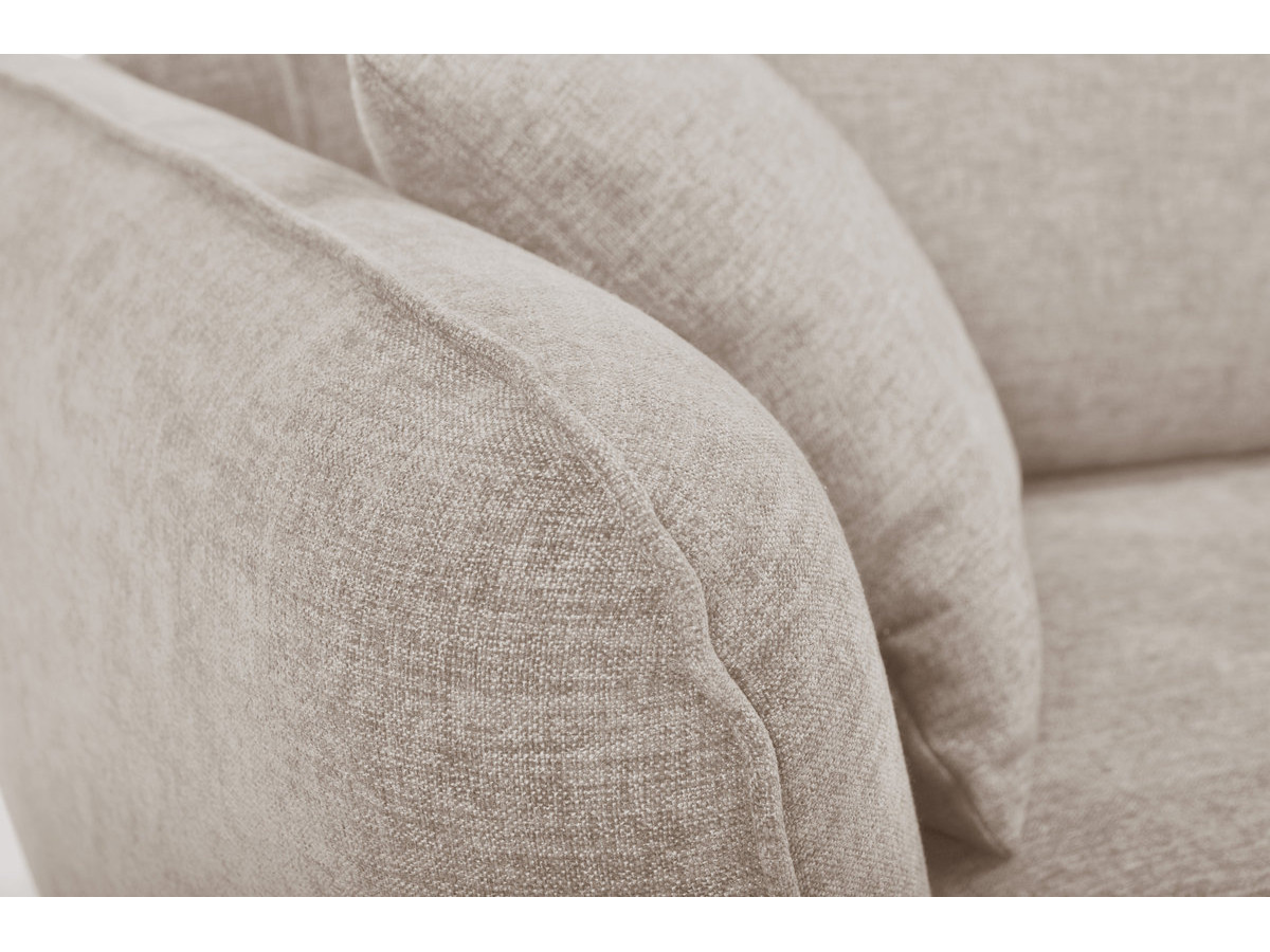 Canapé d'angle fixe LUIGI tissu texturé avec pouf