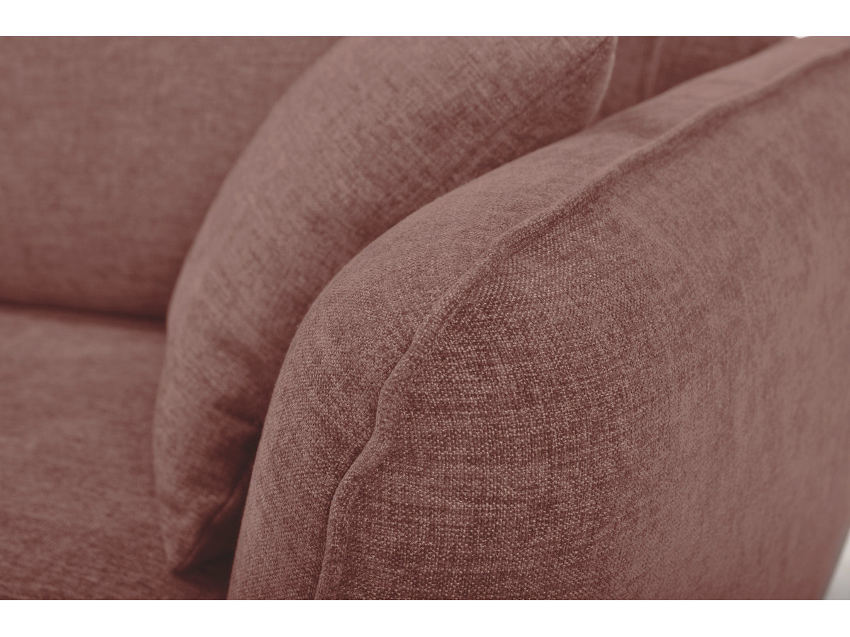 Canapé d'angle fixe LUIGI tissu texturé avec pouf