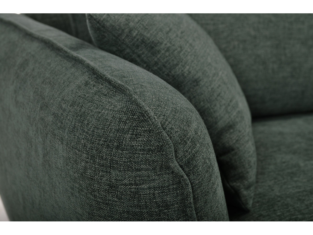 Canapé d'angle fixe LUIGI tissu texturé avec pouf