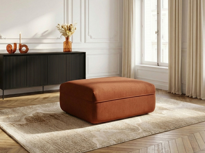 Pouf LUIGI en tissu texturé