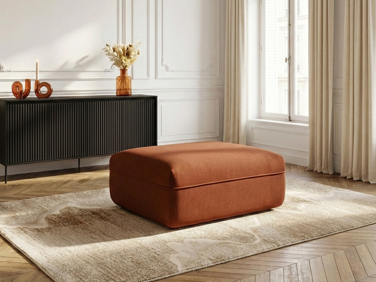 Pouf LUIGI en lisse orange