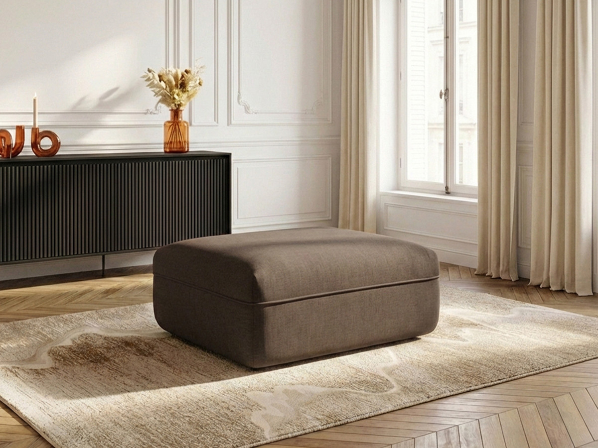 Pouf LUIGI en tissu lisse