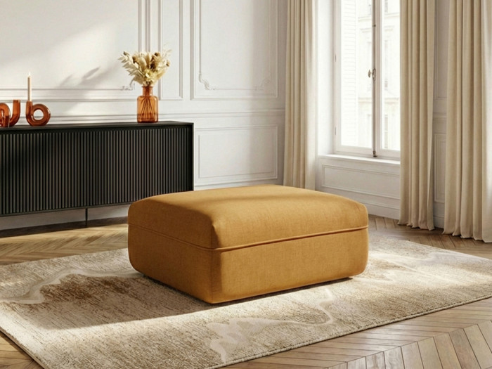 Pouf LUIGI en tissu texturé