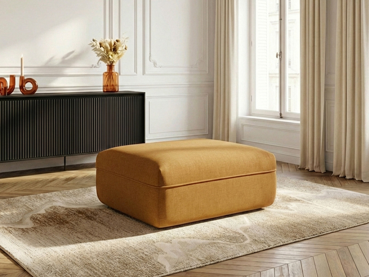 Pouf LUIGI en lisse jaune