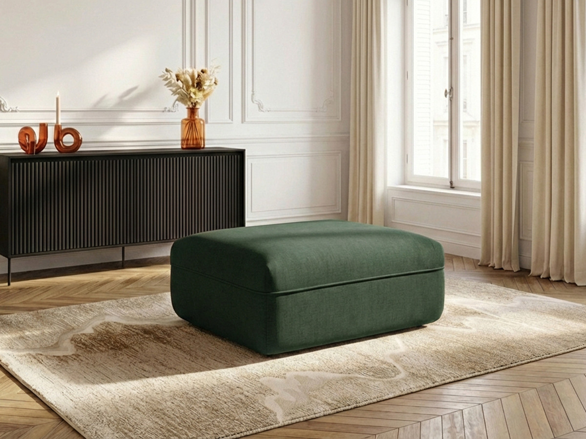 Pouf LUIGI en tissu lisse