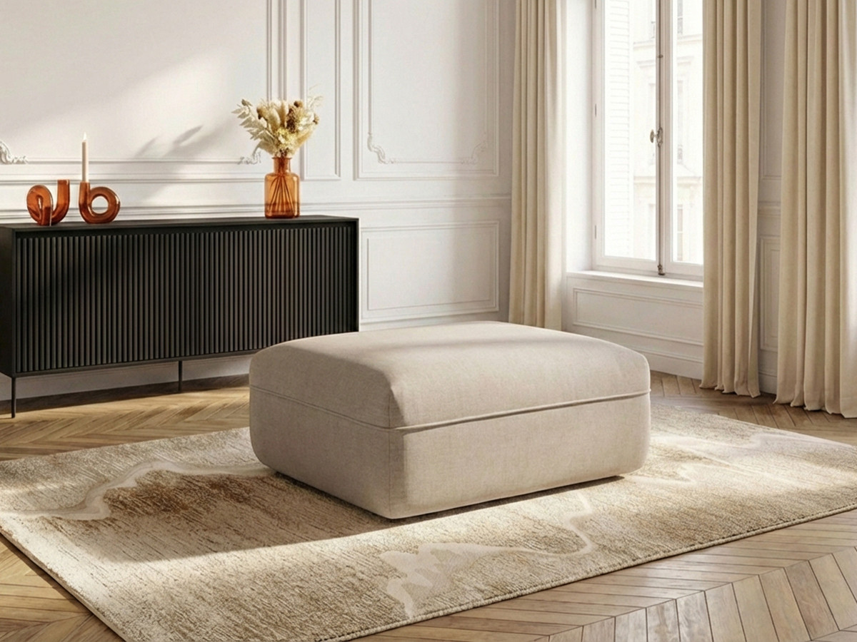 Pouf LUIGI en texturé beige